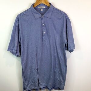 Peter Millar Men's Blue Striped Polo / golf Shirt size L